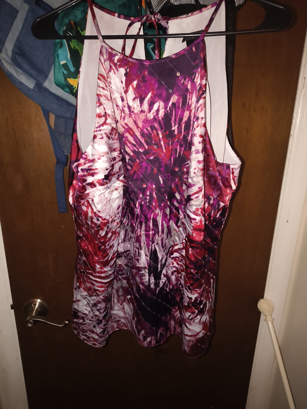 Ann Taylor Pink & Purple Abstract A-Line Skirt